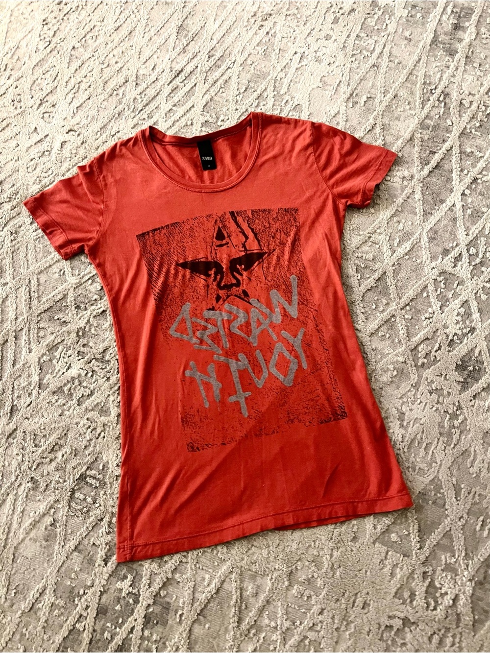 Obey Women's Red/Orange Short Sleeve Tee